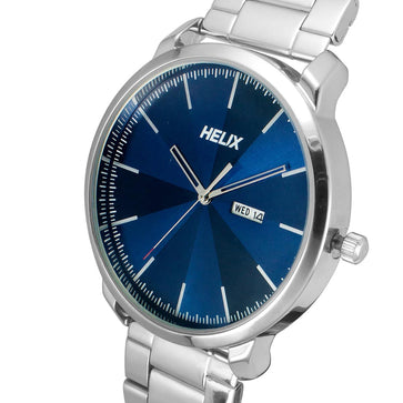 Helix By Timex Blue Round Analog Stainless Steel Watch Men -TW039HG14