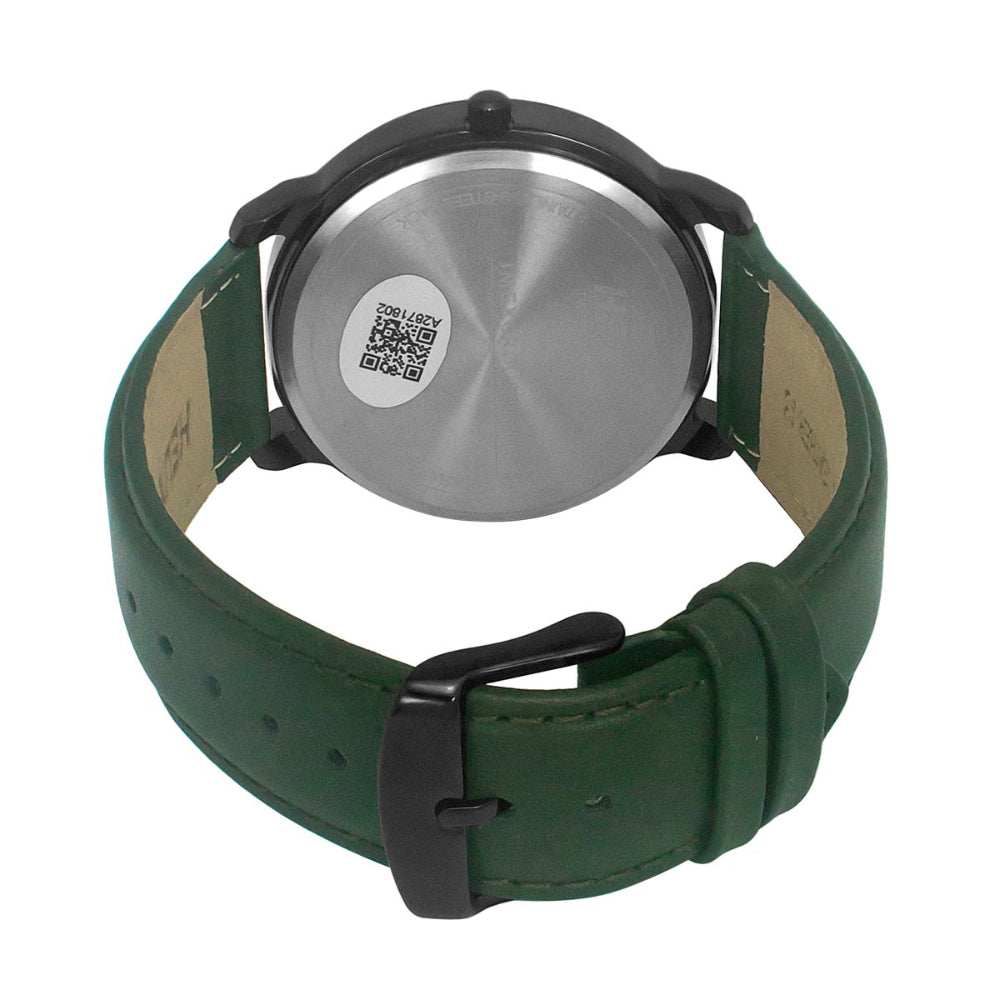 Helix By Timex Green Round Analog Leather Watch Men -TW039HG16