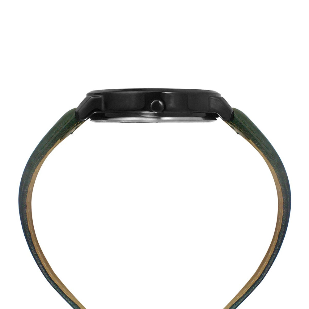 Helix By Timex Green Round Analog Leather Watch Men -TW039HG16