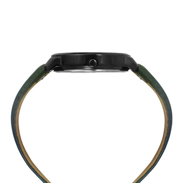 Helix By Timex Green Round Analog Leather Watch Men -TW039HG16