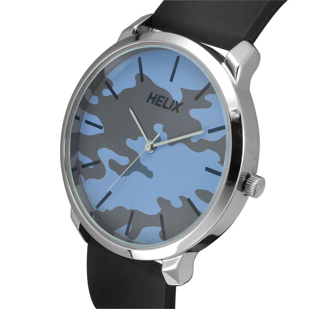 Helix By Timex Blue Round Analog Silicone Watch Men -TW039HG17