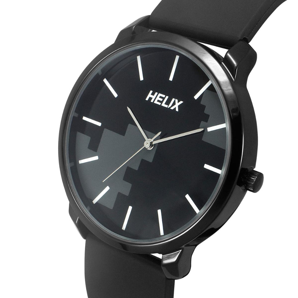 Helix By Timex Black Round Analog Silicone Watch Men -TW039HG20