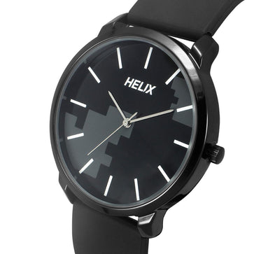 Helix By Timex Black Round Analog Silicone Watch Men -TW039HG20