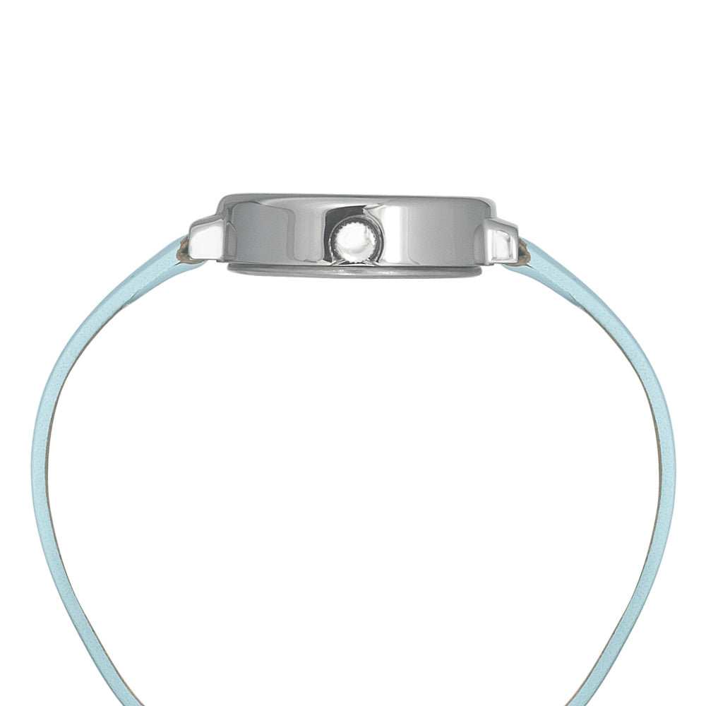 Helix By Timex Blue Oval Analog Leather Watch Women -TW039HL05