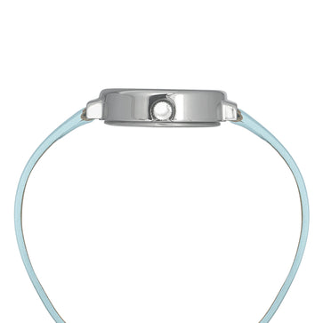 Helix By Timex Blue Oval Analog Leather Watch Women -TW039HL05