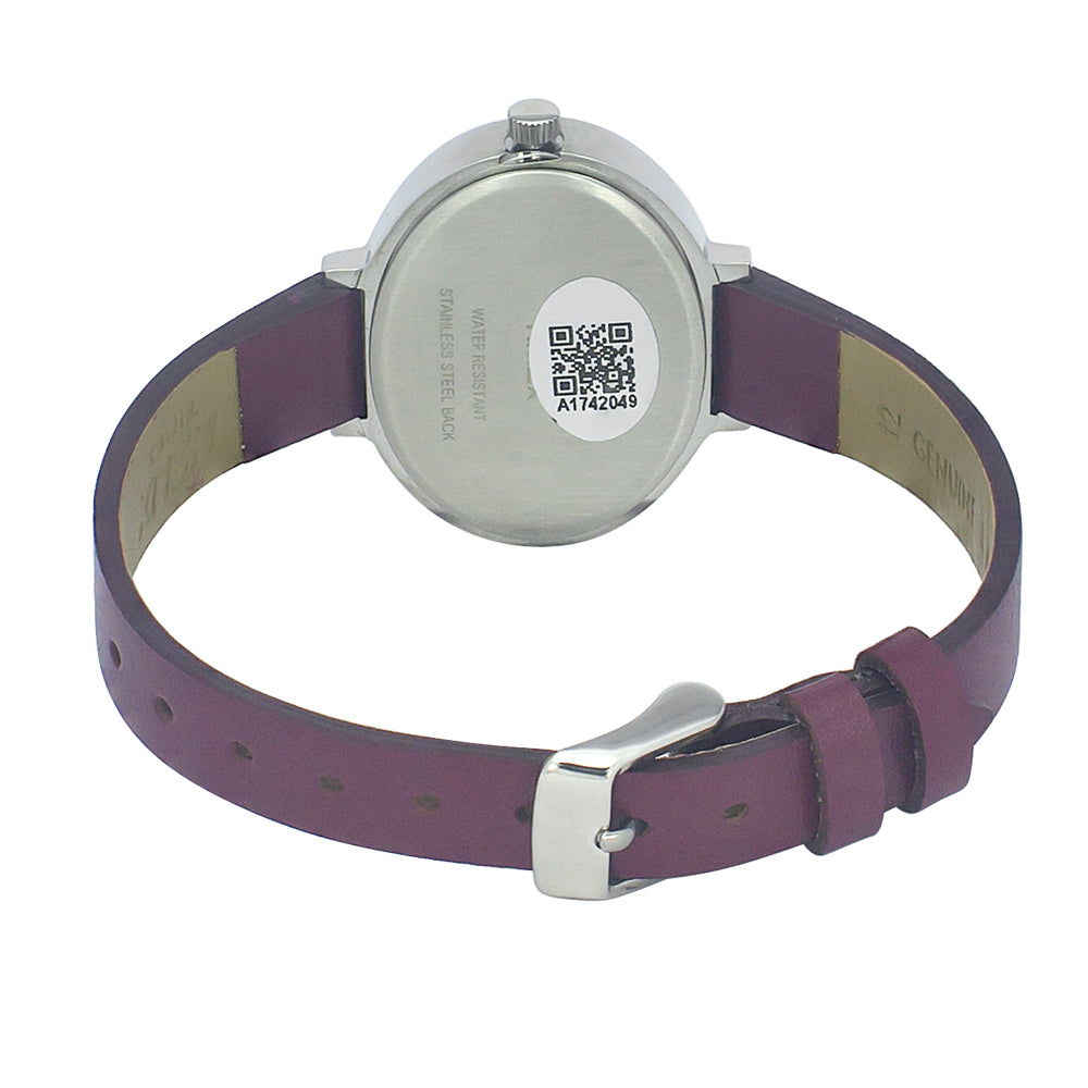 Helix By Timex Maroon Oval Analog Leather Watch Women -TW039HL06