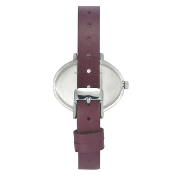 Helix By Timex Maroon Oval Analog Leather Watch Women -TW039HL06