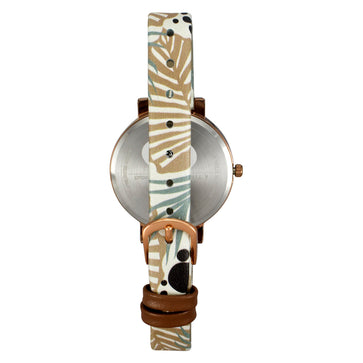 Helix By Timex Rose Gold Round Analog Leather Watch Women -TW041HL15