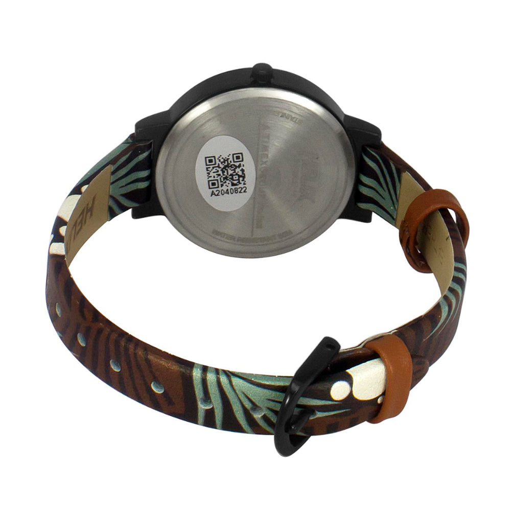Helix By Timex Black Round Analog Leather Watch Women -TW041HL16