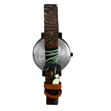 Helix By Timex Black Round Analog Leather Watch Women -TW041HL16