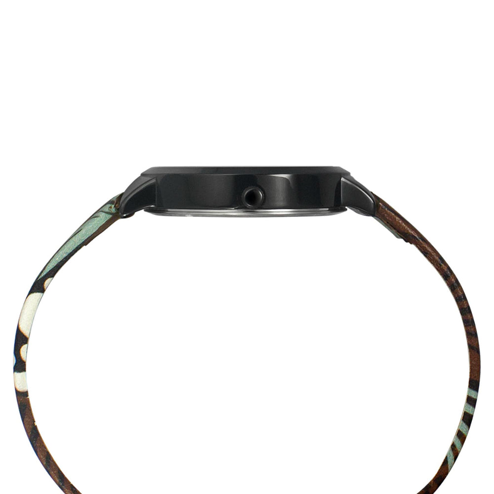 Helix By Timex Black Round Analog Leather Watch Women -TW041HL16