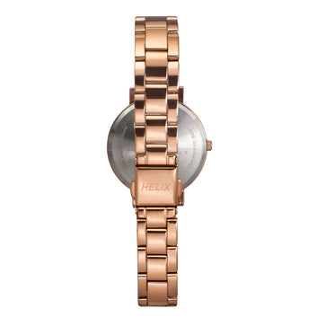 Helix By Timex Rose Gold Round Analog Stainless Steel Watch Women -TW041HL18