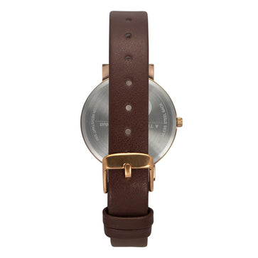 Helix By Timex Brown Round Analog Leather Watch Women -TW041HL20