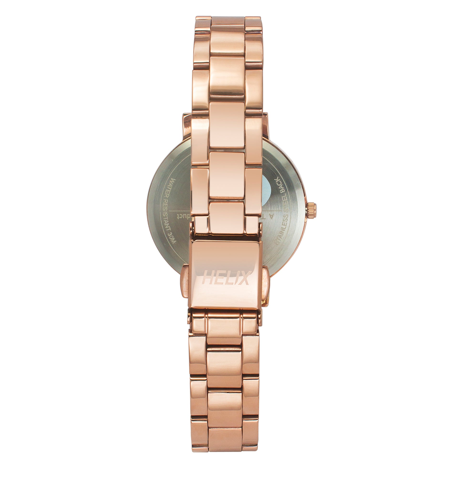Helix By Timex Blue Round Analog Stainless Steel Watch Women -TW041HL25