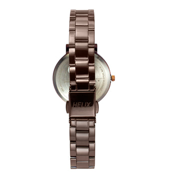 Helix By Timex Brown Round Analog Stainless Steel Watch Women -TW041HL26