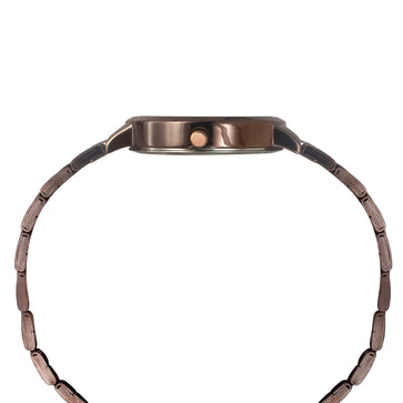 Helix By Timex Brown Round Analog Stainless Steel Watch Women -TW041HL26