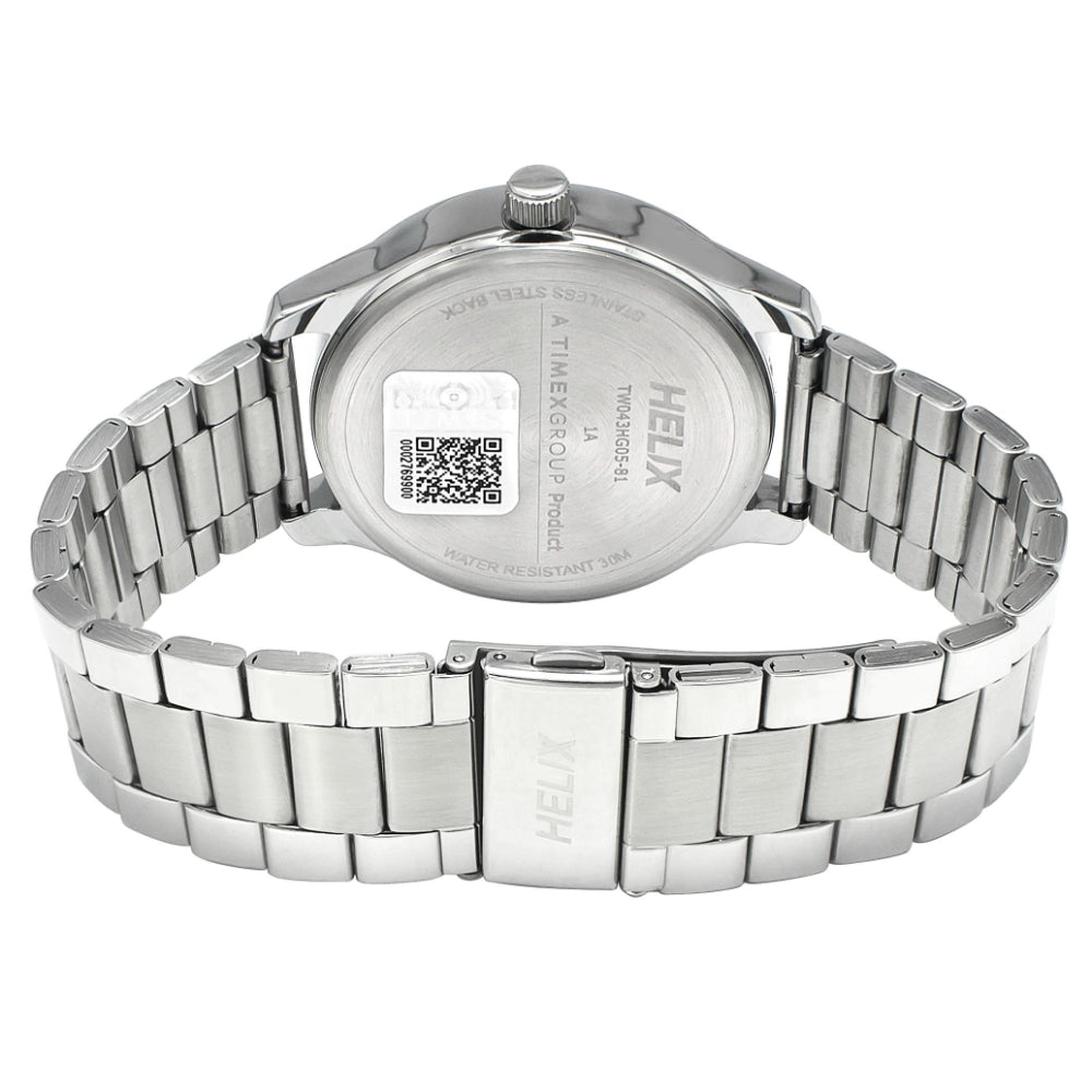 Helix By Timex Silver Round Analog Stainless Steel Watch Men -TW043HG05
