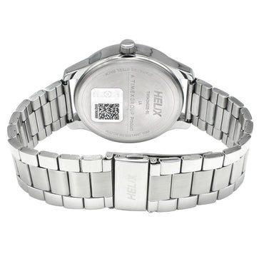 Helix By Timex Silver Round Analog Stainless Steel Watch Men -TW043HG05