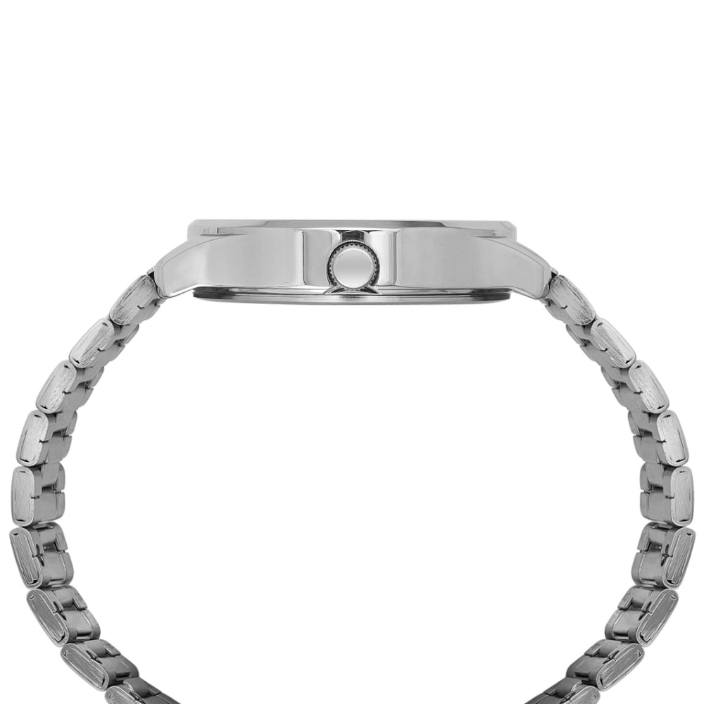Helix By Timex Silver Round Analog Stainless Steel Watch Men -TW043HG05