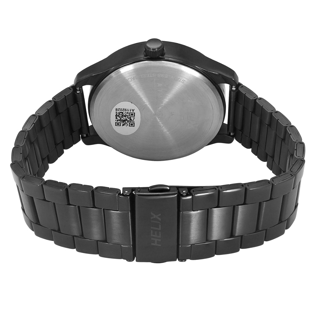 Helix By Timex Black Round Analog Stainless Steel Watch Men -TW043HG09