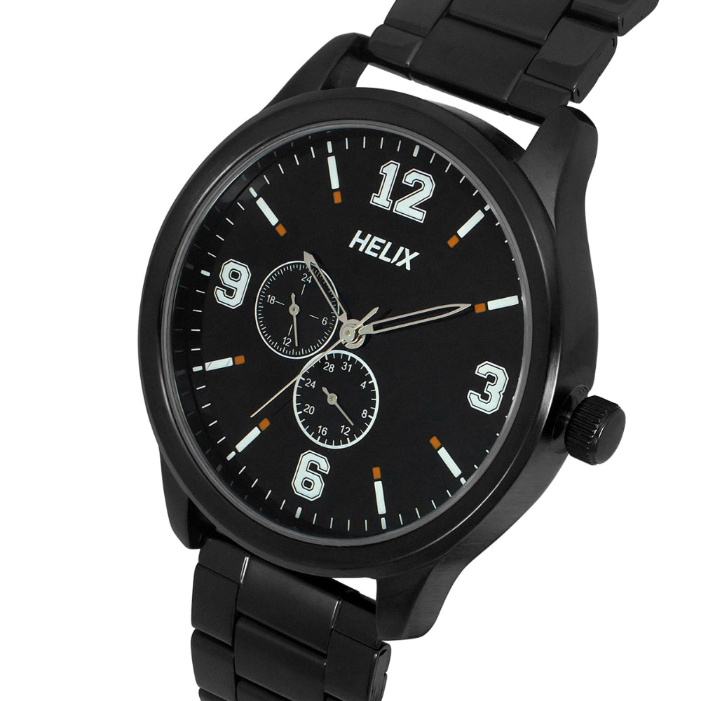 Helix By Timex Black Round Analog Stainless Steel Watch Men -TW043HG18