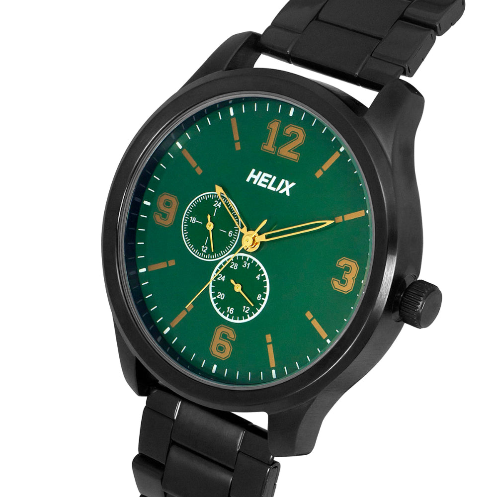 Helix By Timex Green Round Analog Stainless Steel Watch Men -TW043HG19
