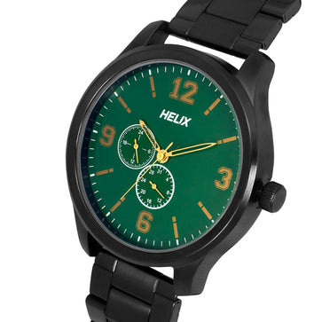Helix By Timex Green Round Analog Stainless Steel Watch Men -TW043HG19