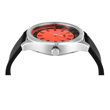 Helix By Timex Orange Round Analog Silicone Watch Men -TW043HG20