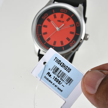 Helix By Timex Orange Round Analog Silicone Watch Men -TW043HG20