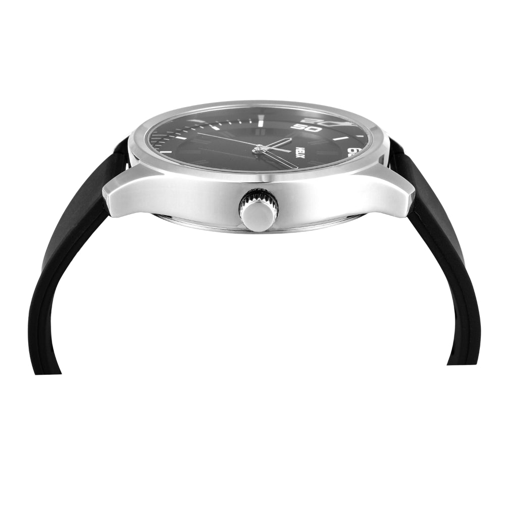 Helix By Timex Black Round Analog Silicone Watch Men -TW043HG21
