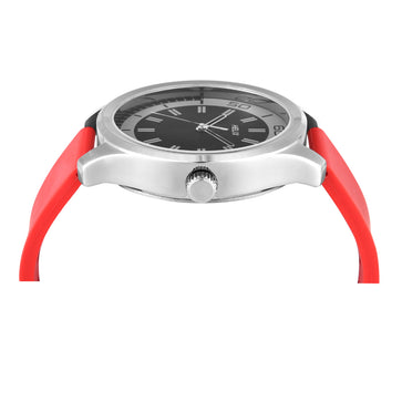 Helix By Timex Black Round Analog Silicone Watch Men -TW043HG23