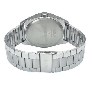 Helix By Timex Silver Round Analog Stainless Steel Watch Men -TW044HG03