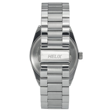 Helix By Timex Silver Round Analog Stainless Steel Watch Men -TW044HG03