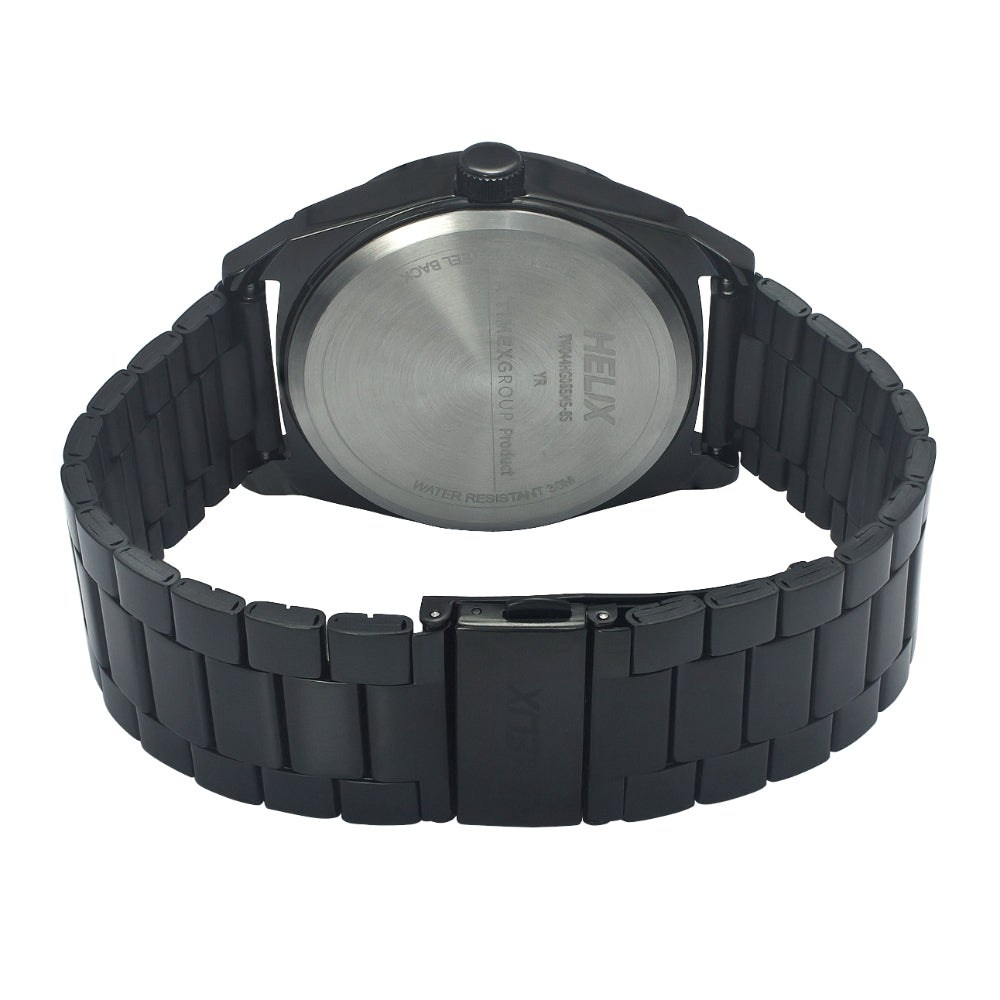 Helix By Timex Black Round Analog Stainless Steel Watch Men -TW044HG06