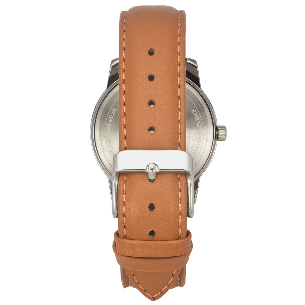 Helix By Timex Black Round Analog Leather Watch Men -TW046HG00