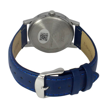 Helix By Timex Blue Round Analog Leather Watch Men -TW047HG01