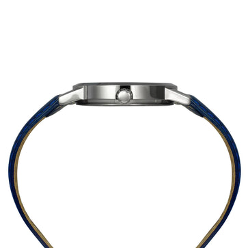 Helix By Timex Blue Round Analog Leather Watch Men -TW047HG01