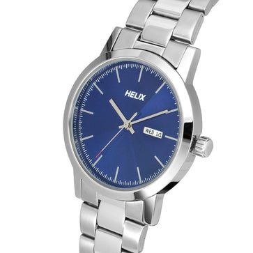 Helix By Timex Blue Round Analog Stainless Steel Watch Men -TW047HG02