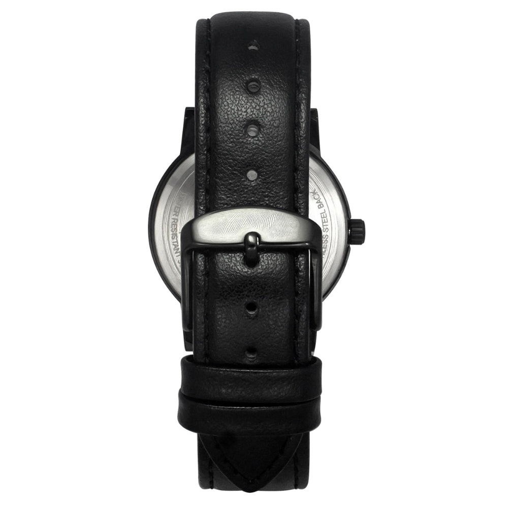 Helix By Timex Black Round Analog Leather Watch Men -TW047HG03