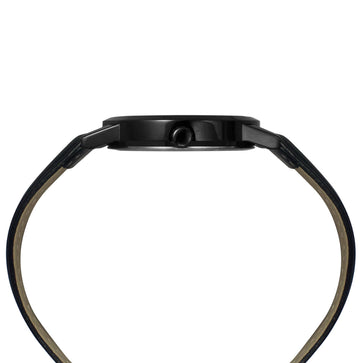 Helix By Timex Black Round Analog Leather Watch Men -TW047HG03