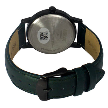 Helix By Timex Green Round Analog Leather Watch Men -TW047HG04