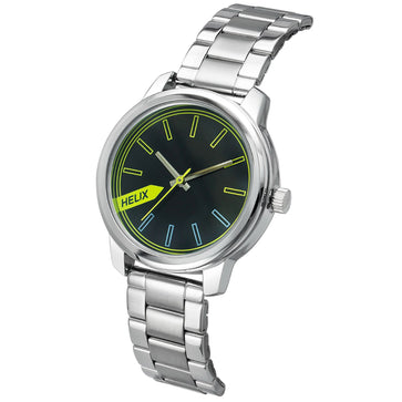 Helix By Timex Black Round Analog Brass Watch Women -TW048HL00