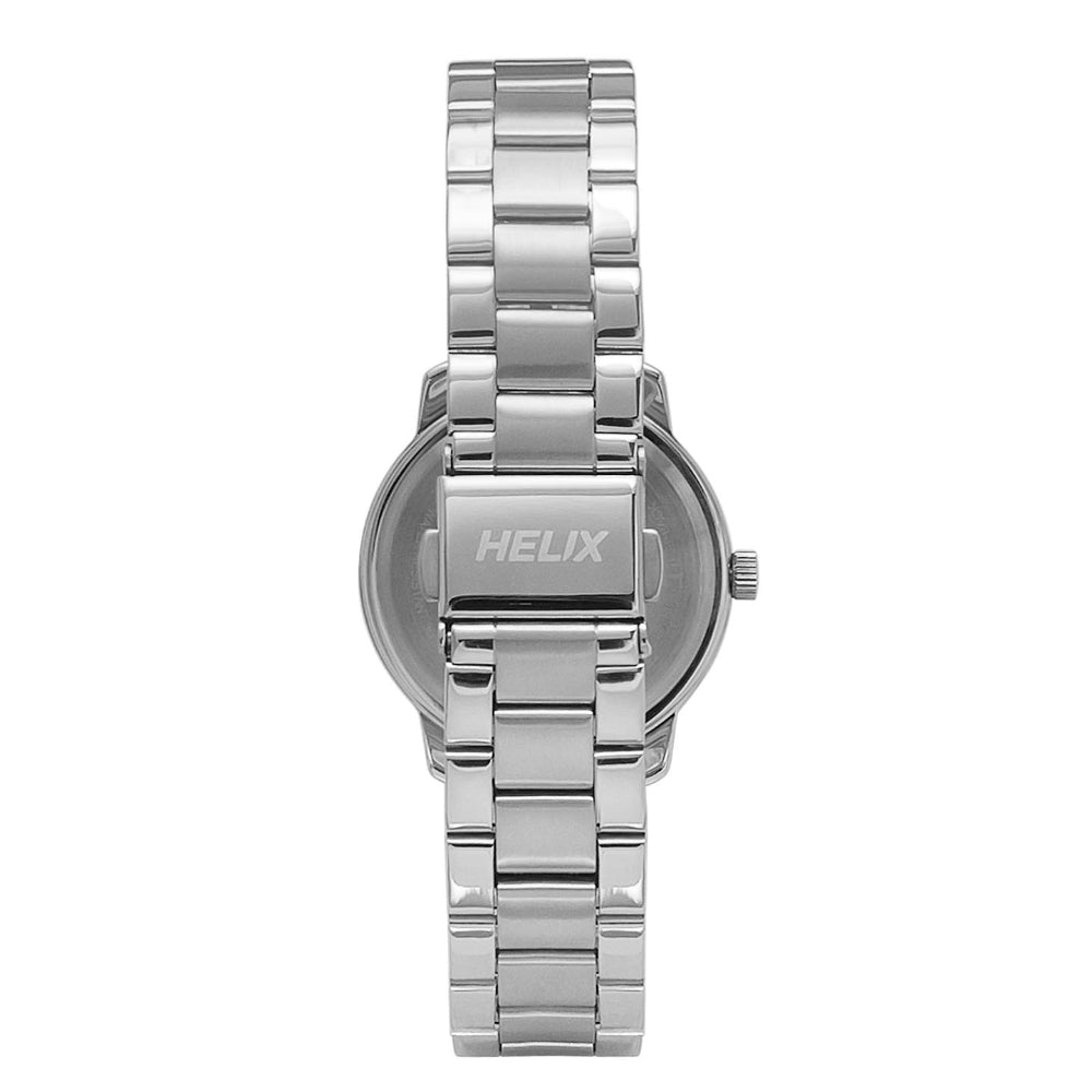 Helix By Timex Silver Round Analog Brass Watch Women -TW048HL01