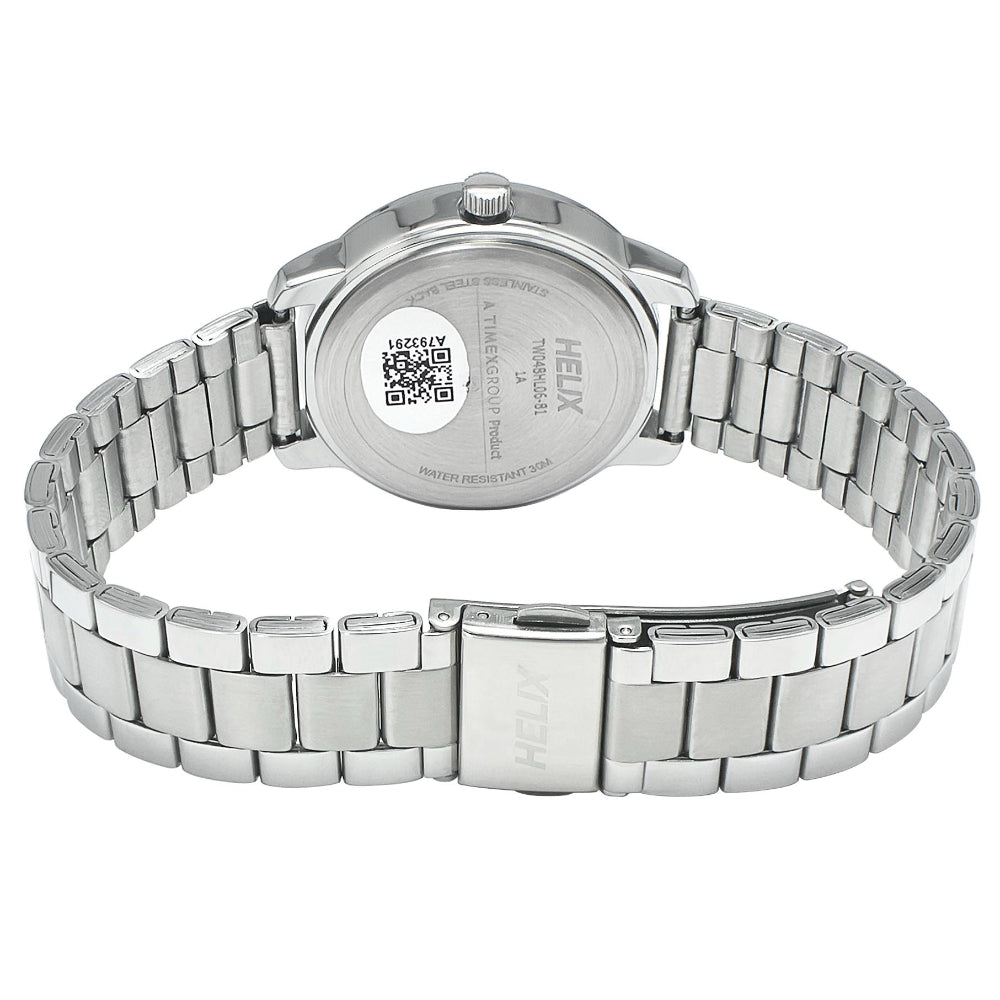 Helix By Timex Blue Round Analog Brass Watch Women -TW048HL06