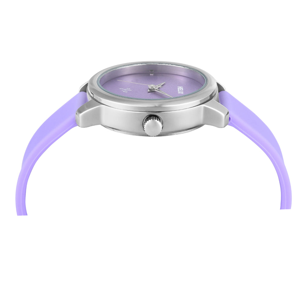 Helix By Timex Purple Round Analog Silicone Watch Women -TW048HL15