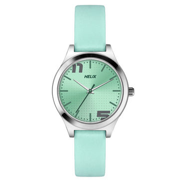 Helix By Timex Mint Round Analog Leather Watch Women -TW049HL01