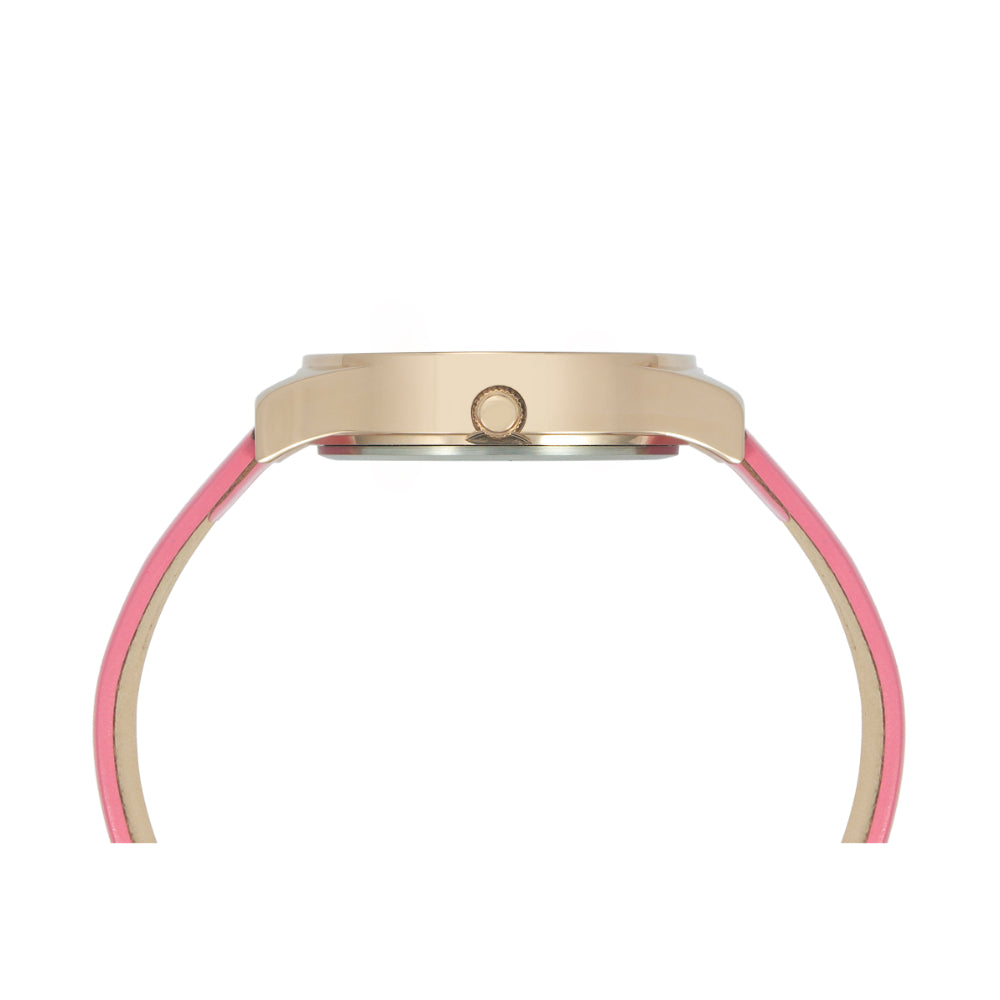 Helix By Timex Pink Round Analog Leather Watch Women -TW049HL02