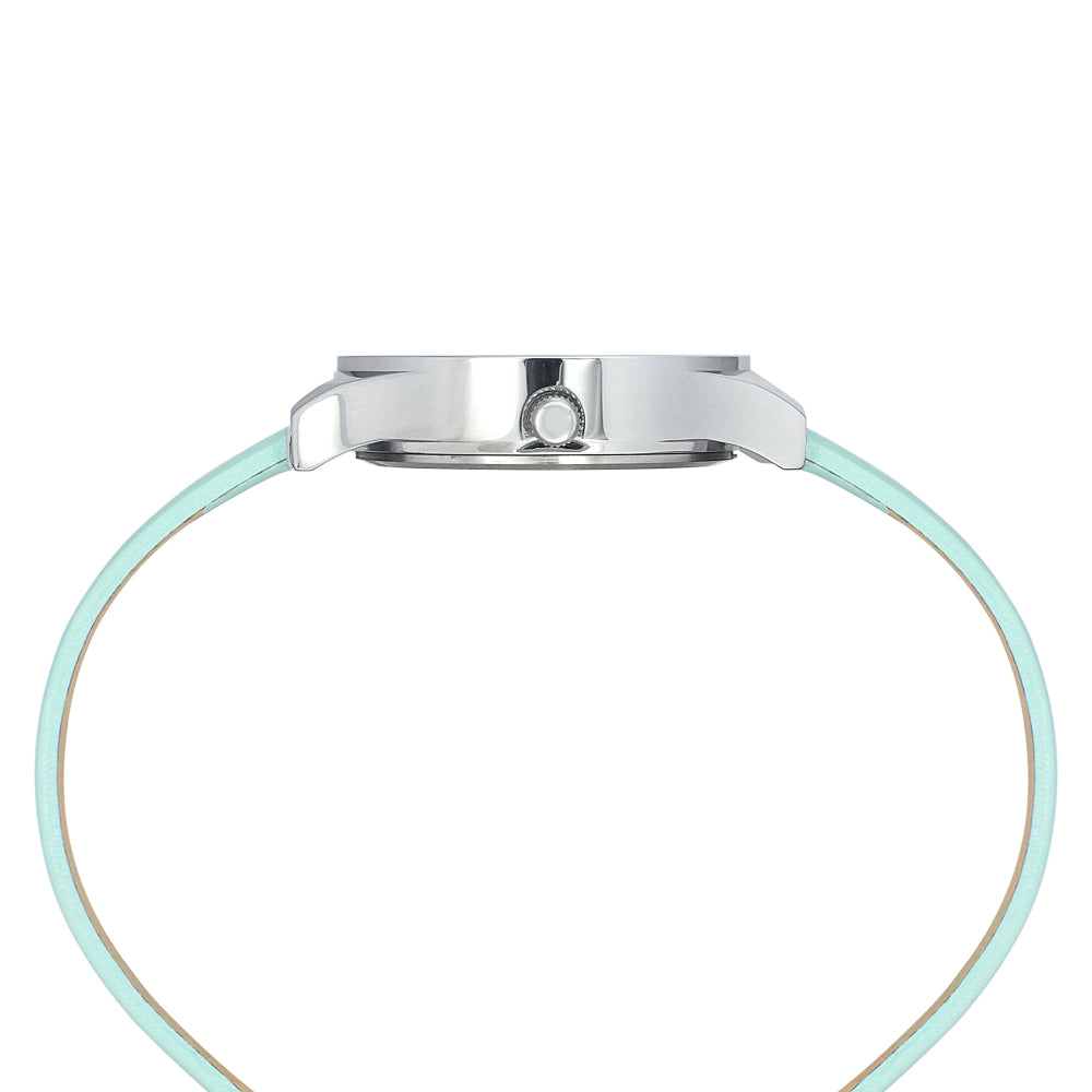 Helix By Timex Green Round Analog Leather Watch Women -TW049HL05