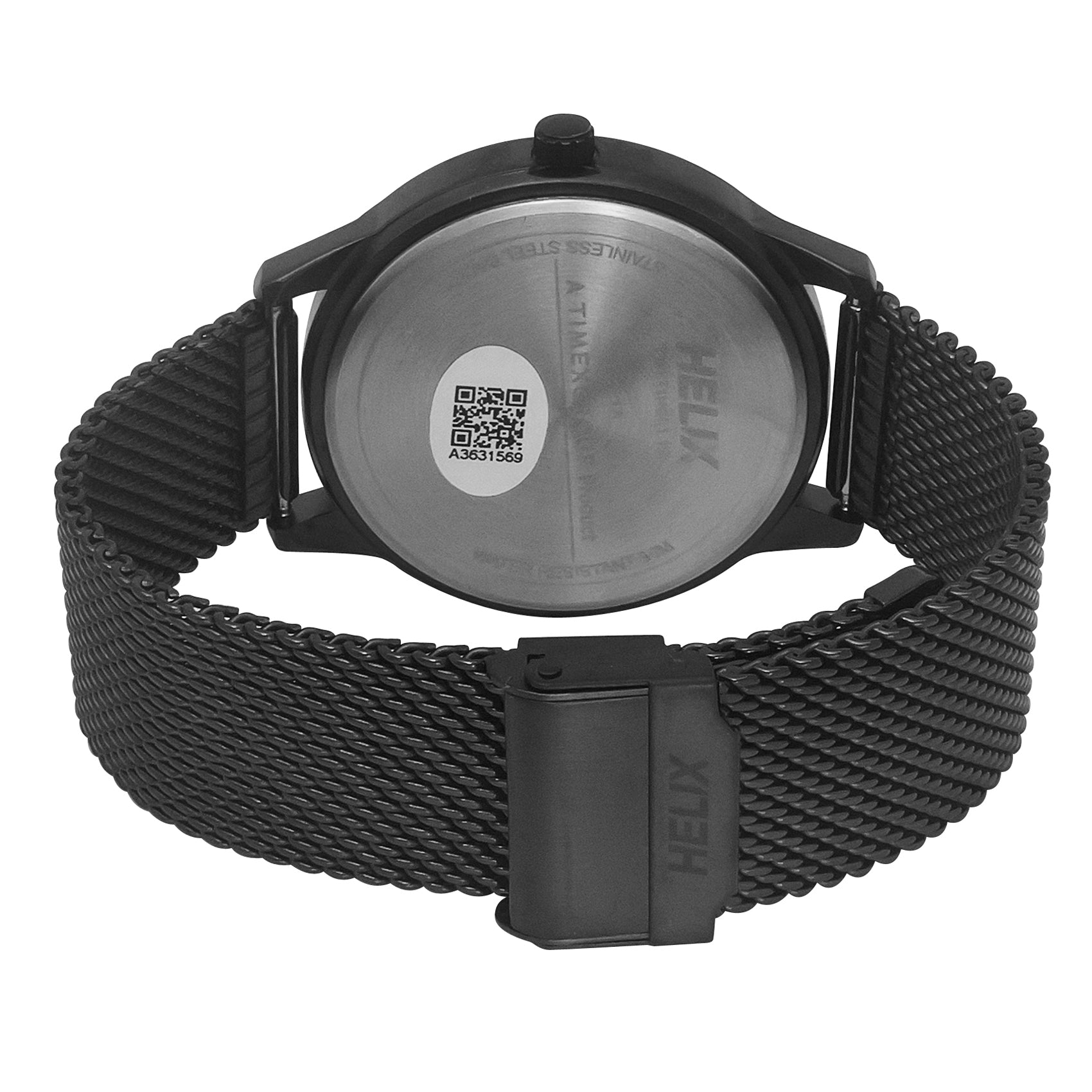 Helix By Timex Black Round Analog Stainless Steel Watch Men -TW051HG00