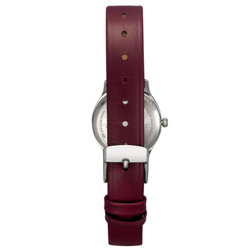 Helix By Timex Burgundy Round Analog Leather Watch Women -TW051HL02